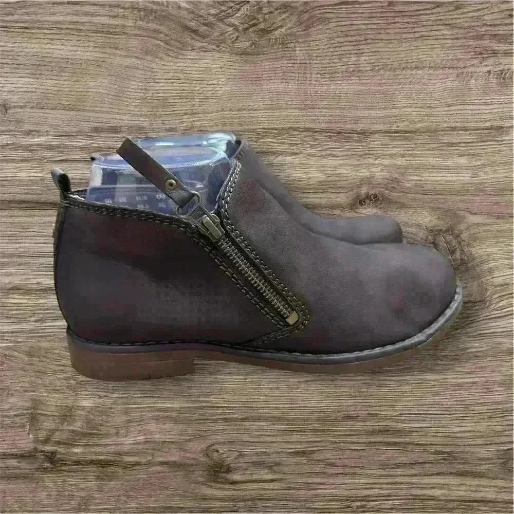 Hush Puppies  Brown Nubuck‎ Leather Ankle Boots Women’s 7.5M Dark Academia